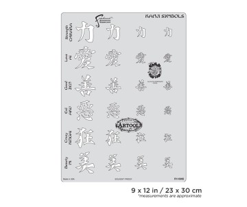 Iwata Artool Kanji Master Kanji Symbols Freehand Airbrush Template by Dennis Mathewson