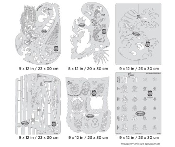 Iwata Artool Kanji Master Set Freehand Airbrush Template by Dennis Mathewson