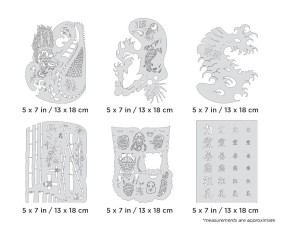 Iwata Artool Kanji Master Mini Series Set Freehand Airbrush Template by Dennis Mathewson