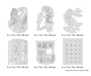 Iwata Artool Kanji Master Mini Series Set Freehand Airbrush Template by Dennis Mathewson