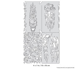 Iwata Artool Skullophenia Nano Freehand Airbrush Template by Craig Fraser