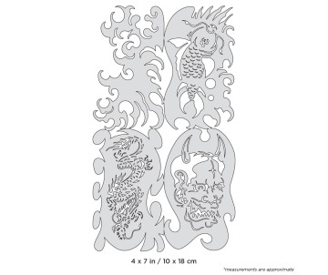 Iwata Artool Kanji Motto Nano Freehand Airbrush Template by Dennis Mathewson