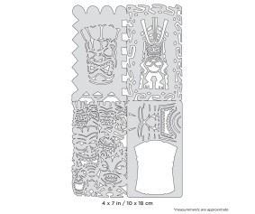 Iwata Artool Tikiville Nano Freehand Airbrush Template by Dennis Mathewson
