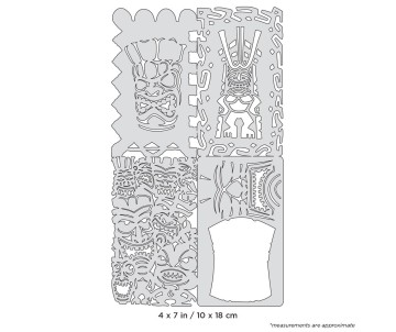Iwata Artool Tikiville Nano Freehand Airbrush Template by Dennis Mathewson
