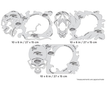 Iwata Artool Pack o' Skullz 2 Freehand Airbrush Template by Scott Mackay