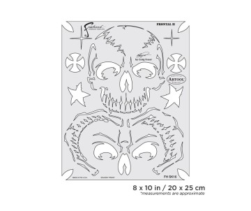 Iwata Artool Return of Skullmaster Frontal II Freehand Airbrush Template by Craig Fraser