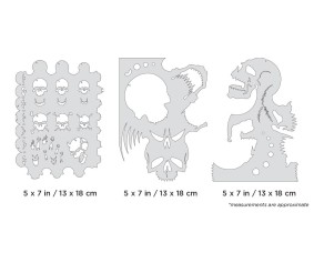 Iwata Artool Skullmaster Mini Series Set Freehand Airbrush Template by Craig Fraser