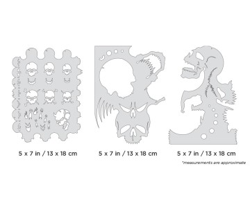 Iwata Artool Skullmaster Mini Series Set Freehand Airbrush Template by Craig Fraser