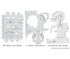 Iwata Artool Skullmaster Set Freehand Airbrush Template by Craig Fraser