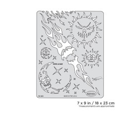 Iwata Artool Son of Skullmaster Nite & Day Freehand Airbrush Template by Craig Fraser