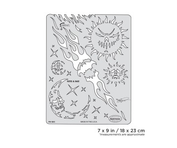 Iwata Artool Son of Skullmaster Nite & Day Freehand Airbrush Template by Craig Fraser