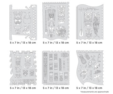Iwata Artool Tiki Master Mini Series Freehand Airbrush Template Set by Dennis Mathewson
