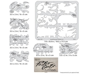 Iwata Artool PocketGraFX Freehand Airbrush Template Set by Scott MacKay
