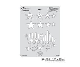 Iwata Artool Patriotica White Freehand Airbrush Template by Craig Fraser