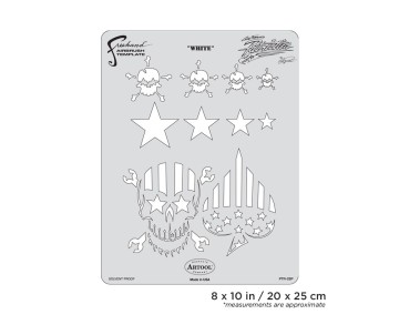 Iwata Artool Patriotica White Freehand Airbrush Template by Craig Fraser
