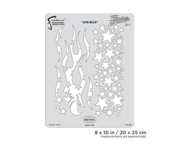 Iwata Artool Patriotica And Blue Freehand Airbrush Template by Craig Fraser