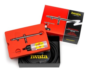 Iwata Revolution HP-BCR Siphon Feed Dual Action Airbrush with Iwata Airbrush Hose
