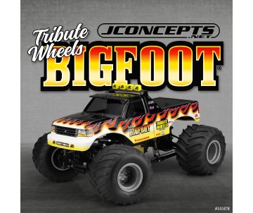 JConcepts 1993 Ford F-250 Monster Truck Bigfoot Tribute Wheels Body with Fastback And Visor (Fits Losi LMT / Axial SMT10, 7.25