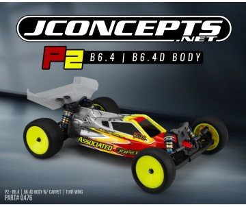 JConcepts P2 - B6.4 | B6.4D Body with Carpet | Turf Wing 