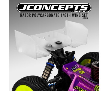 JConcepts - Razor polycarbonate 1/8th wing set, un-trimmed (Fits – all 1/8th buggies)