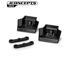 JConcepts XRAY XB8 | XB8e 2024 | 2025 injection molded front wing w/ adaptor, black - 2pc 