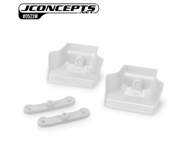 JConcepts XRAY XB8 | XB8e 2024 | 2025 injection molded front wing w/ adaptor, white - 2pc 