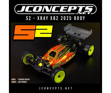JConcepts S2 - XRAY XB2 2025 body w/ carpet | turf | dirt wing, light-weight 