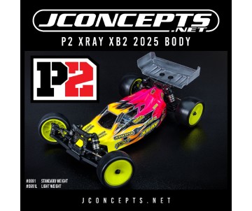 JConcepts P2 - XRAY XB2 2025 body w/ carpet | turf | dirt wing 