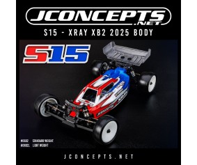 JConcepts S15 - XRAY XB2 2025 body w/ carpet | turf | dirt wing, light-weight 