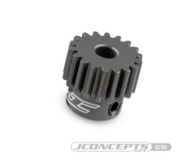 JConcepts 48 pitch, 18T, SS machined aluminum pinion gear (Fits – applications which require 48 pitch pinion gear)