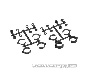 JConcepts Big Bore Shock Limiter, Up-Travel Kit, 24 pc - Black (Fits 3.0 And 3.5mm Shock Shafts)