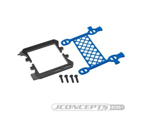 JConcepts B6.3 carbon logo / cargo net battery brace, (blue) (Fits - Team Associated B6, T6 and SC6 generation)