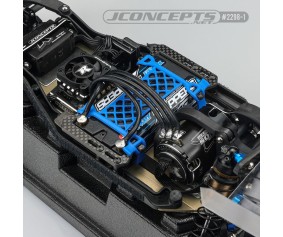 JConcepts B6.3 carbon logo / cargo net battery brace, (blue) (Fits - Team Associated B6, T6 and SC6 generation)