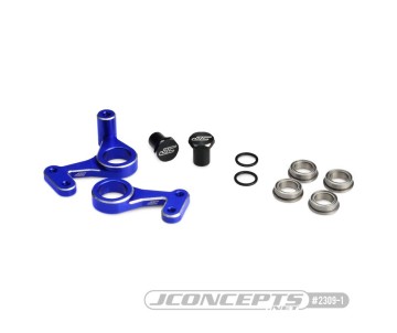 JConcepts RC10 aluminum steering bell-crank set - blue