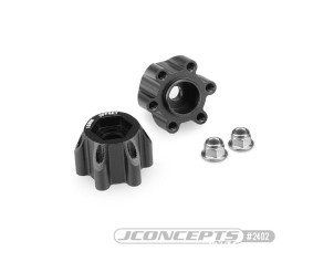 JConcepts Tribute wheel, aluminum 12mm hex wheel adaptor, black anodized - 18mm offset - 2pc.