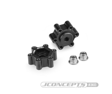 JConcepts Tribute wheel, aluminum 12mm hex wheel adaptor, black anodized - 11mm offset - 2pc.