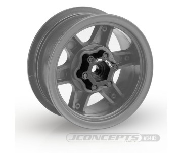 JConcepts Tribute wheel, aluminum 12mm hex wheel adaptor, black anodized - 11mm offset - 2pc.