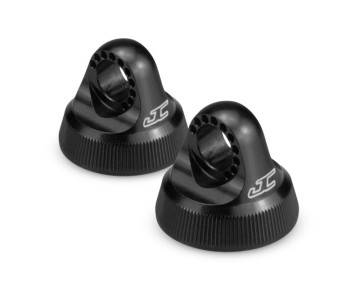 JConcepts Fin, 12mm V2 Shock Cap (Black)(2) B5, B5M, T5M, SC5M, B6, B6D