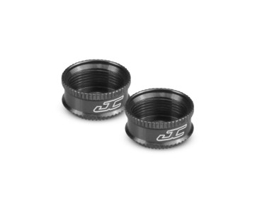 JConcepts Fin, VCS3 Shock Bottom Cap (Black)(2) Compatible with Team Associated 13mm Shocks