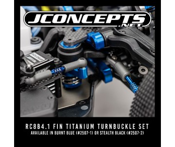 JConcepts RC8B4.1 Fin Titanium turnbuckle set - burnt blue, 5pc.