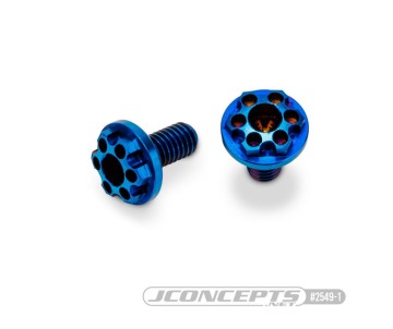 JConcepts Titanium, Finnisher 3x6mm motor screws, blue - 2pc 