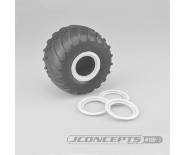 JConcepts Tribute wheel mock beadlock rings - white - glue-on set, 4pc. (Fits - #3377 Tribute wheels)