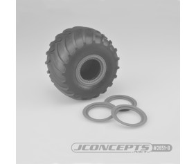 JConcepts Tribute wheel mock beadlock rings - silver - glue-on set, 4pc. (Fits - #3377 Tribute wheels)