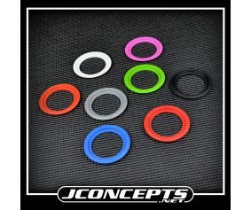 JConcepts Tribute wheel mock beadlock rings - silver - glue-on set, 4pc. (Fits - #3377 Tribute wheels)