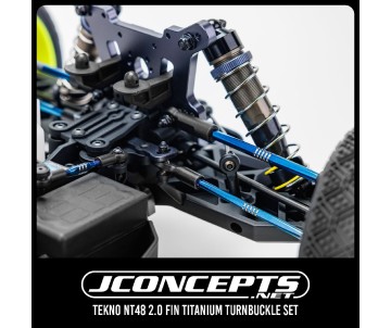 JConcepts Tekno NT48 2.0 Fin Titanium turnbuckle set, stealth black - 7pc (Fits – Tekno NT48 2.0 | ET48)
