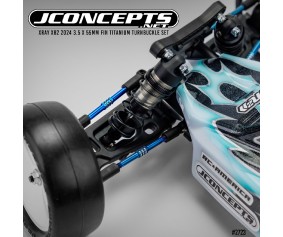JConcepts XRAY XB2 2024 3.5 x 55mm Fin Titanium turnbuckle set, 6pc. – burnt blue 