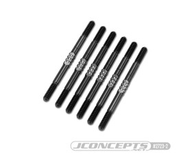 JConcepts XRAY XB2 2024 3.5 x 55mm Fin Titanium turnbuckle set, 6pc. – stealth black 
