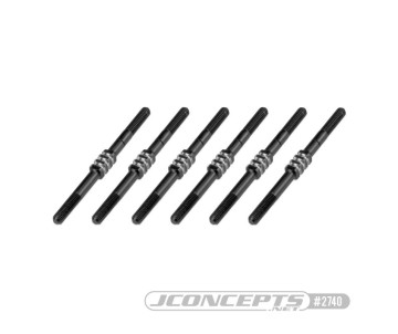 JConcepts B6.3 Fin Titanium turnbuckle set - black, 6pc. (Fits - B6 gen models)