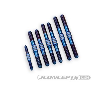 JConcepts TLR 8ight-X 2.0 - E Fin Titanium Turnbuckle Set - Burnt Blue, 7pc (FitsTLR 8ight-X 2.0 | 8ight-XE 2.0)