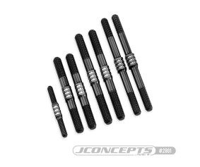 JConcepts TLR 8ight-X 2.0 - E Fin Titanium Turnbuckle Set - Black, 7pc (FitsTLR 8ight-X 2.0 | 8ight-XE 2.0)
